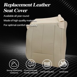 Sekeseauto Front Driver Side Bottom Replacement Perforated Leather Seat Cover Tan Compatible with Ford Expedition 2007 2008 2009 2010 2012 2013 2014