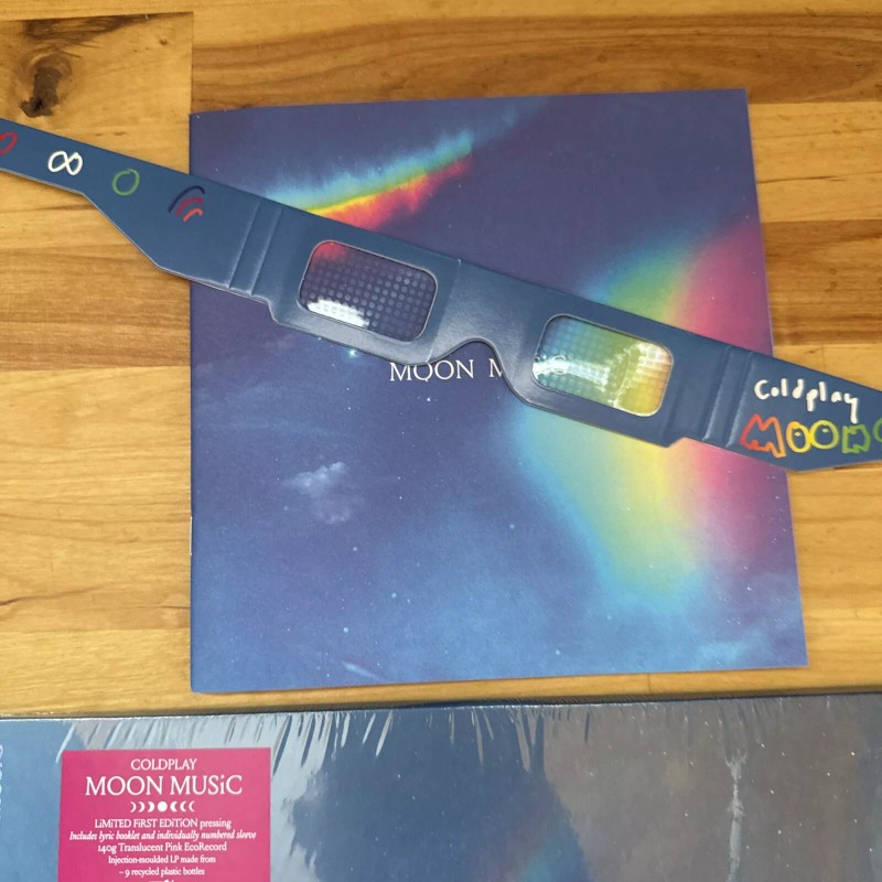 Coldplay Moon Music Pink Vinyl SIGNED