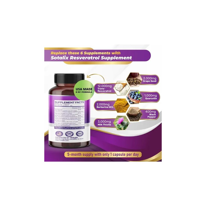 Resveratrol + Semilla De Uva + Quercetina + Berberina