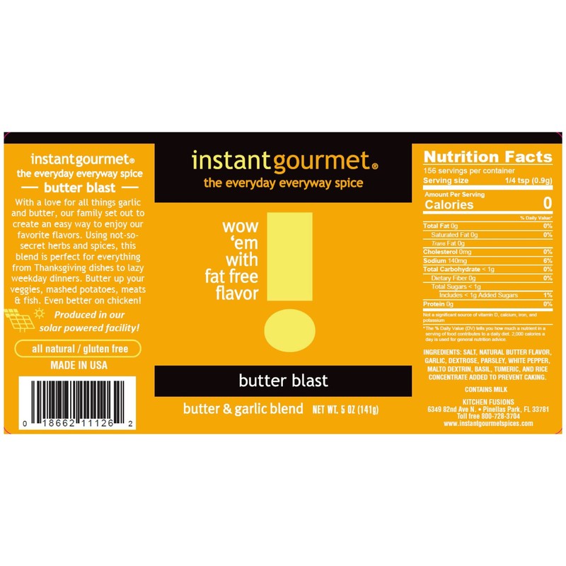 Instant Gourmet Butter Blast seasoning, 5 oz