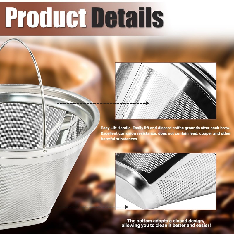 #4 Coffee Filter Stainless Steel Coffee Filter Reusable Coffee Filter