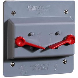 Carlon E9G2SSN Weatherproof Cover, 2-Gang, Type: Lever Switch, Non-Metallic