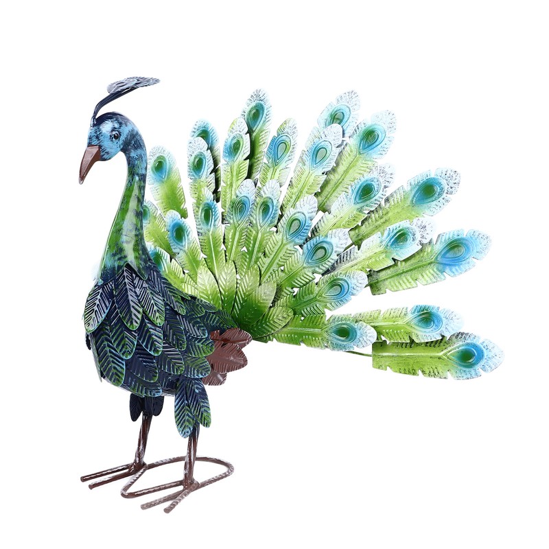 Metal Peacock Statue Realistic Easy DIY Assembly Beautiful Peacock Statue