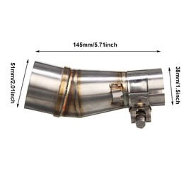 Riloer Motorcycle Exhaust Centre Pipe Silencer Link Exhaust Adapter for Kaw-as-aki Z250 Ni-nja 250 300