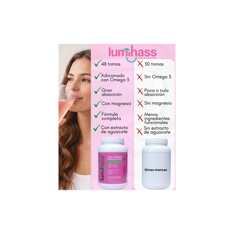 Colágeno Lumihass 1.2 Kg + Detox Omega 3 Biotina Magnesio