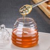 TAMUME 400ml Glass Honey Jar with Glass Honey Dipper and