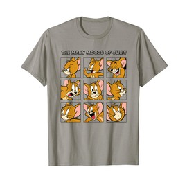 Tom & Jerry Many Moods Of Jerry T-Shirt, gray