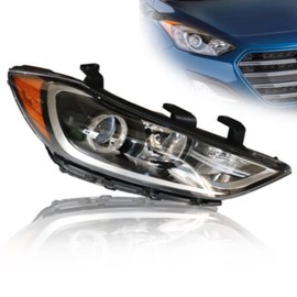 Cbhfmljd Fit 2017 2018 For Hyundai Elantra Halogen Headlight Lamp 114-10015R, Headlights Headlamps Clear Lens For Hyundai Elantra 2017 2018 Halogen Lamp (Passenger Side (Right))