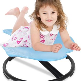 sensory spin chair for adults,Indoor Balancing Chair Kids Swivel Chair Sensory Toy ADHD Anxiety Tools,Body Coordination Balance Training:_Fish Swivel Chair/Light blue