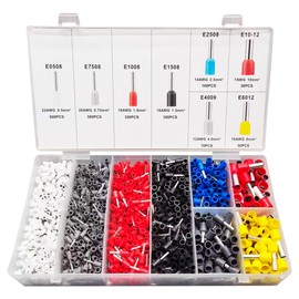 Wire End Ferrules Set 2000 Pieces, Wire End Ferrules 0.5 mm² - 10 mm², Insulated Wire End Ferrules Assortment, Wire End Ferrules Set for Wire Connection