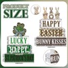 Yousoontic 5 Pcs Easter Wooden Table Decorations Bunny Tiered Tray
