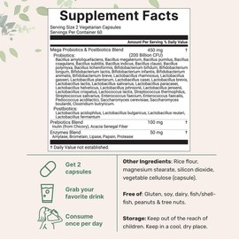 Micro Ingredients Mega Probiotics 200 Billion CFU, 120 Veggie Capsules
