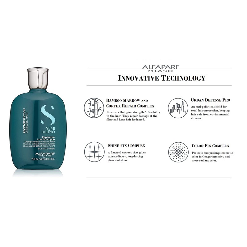 Alfaparf Milano Semi Di Lino Reconstruction Reparative Low Shampoo, standard,