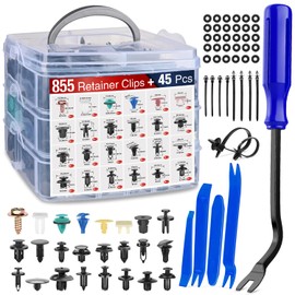 Nilight 900Pcs Car Push Retainer Clips Auto Fasteners Kit Included 24 Sizes Nylon Bumper Fender Rivets Door Trim Panel Clips with 5 Fasteners Remover 10 Cable Ties for Toyota GM Ford Honda Chevy