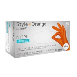 Powder Free Nitrile Gloves Style Small Orange Pack of 100