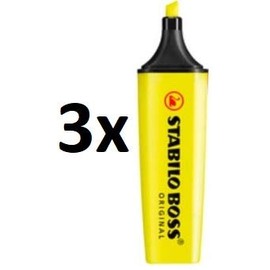Stabilo Boss 3 Yellow Highlighters