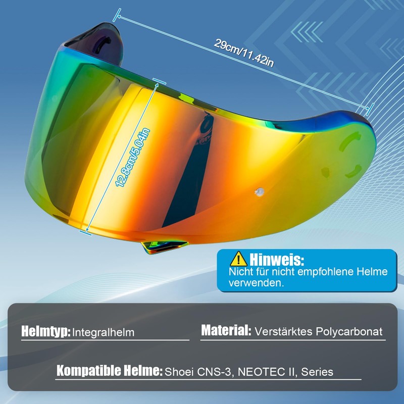 WODHMIEY Helmet Visor for SHOEI Motorcycle Wind Scratch Fog Reflective