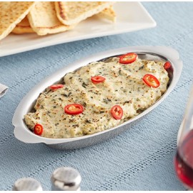 Soro Essentials- 12 oz. Stainless Steel Oval Au Gratin Dish Set of 2- Serving Dish for Individual Serving Casseroles Lasagna & Cobblers Table Serving Dishes Casserole Dishes Individual Gratin Dishes