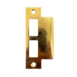 4-7/8" Brass Door Strike Plate, Keeper, Striker, Solid Brass, Antique/Vintage Mortise Lock Replacement for 4-3/4" - 5-1/4" (478EXTSB)