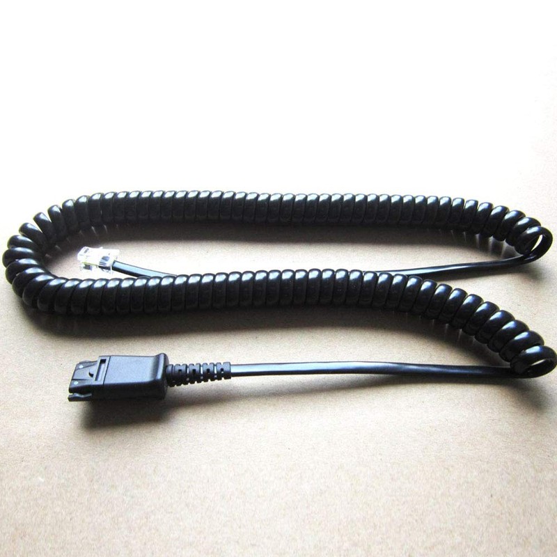 QD to RJ9 Modular Plug Coil Cable Direct Connect Phone