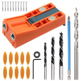 28-Piece Carpenter's Mitre Drill Bit Set, Precise Positioning, Easy to Connect, Tools for Drill Positioning, Easy Chip Removal, Suitable for Drilling Wood Connections (Straight Size)