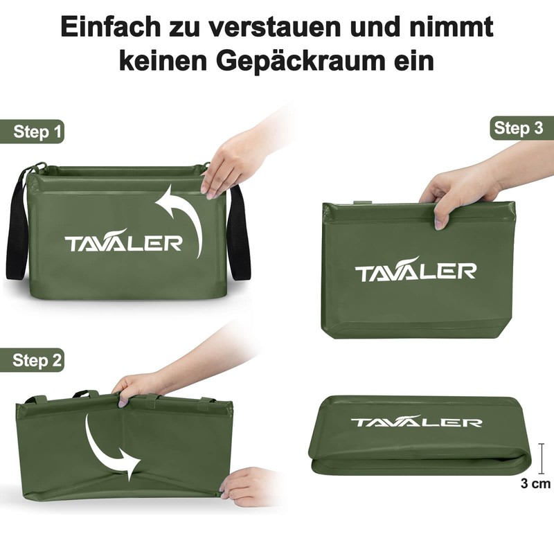 Tavaler Folding Bowl Camping 15 L, Foldable Washing Bowl Camping,