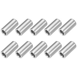 sourcing map 10 Pcs Stainless Steel Spacers, 6mm ID x 10mm OD x 20mmL 304 Stainless Steel Bushing Screw Standoff Unthreaded Round Spacer for 1/4" or M6 Screws Bolts Nuts