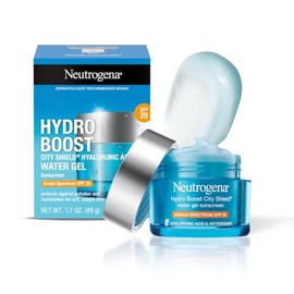Neutrogena Hydro Boost City Shield Water Gel Face Moisturizer with Broad Spectrum SPF 25 Hydrating Facial Sunscreen with Hyaluronic Acid Oil Free and 