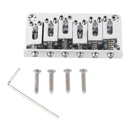 6 String Guitar Bridge Replacement Zinc Alloy Electric Guitar Saddle Bridge Musical Instrument Accessory Silver