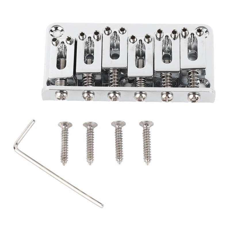 6 String Guitar Bridge Replacement Zinc Alloy Electric Guitar Saddle