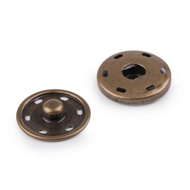 BIG-SAM - 30 mm Press Studs | 5 or 10 Pairs | 30 mm Diameter | Silver-Coloured | Non-Magnetizing Metal | for Sewing (5, Antique Brass)