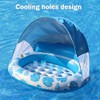 COOLCOOLDEE Inflatable Pool Float with Canopy,2 Person Floating Island,Extra Large