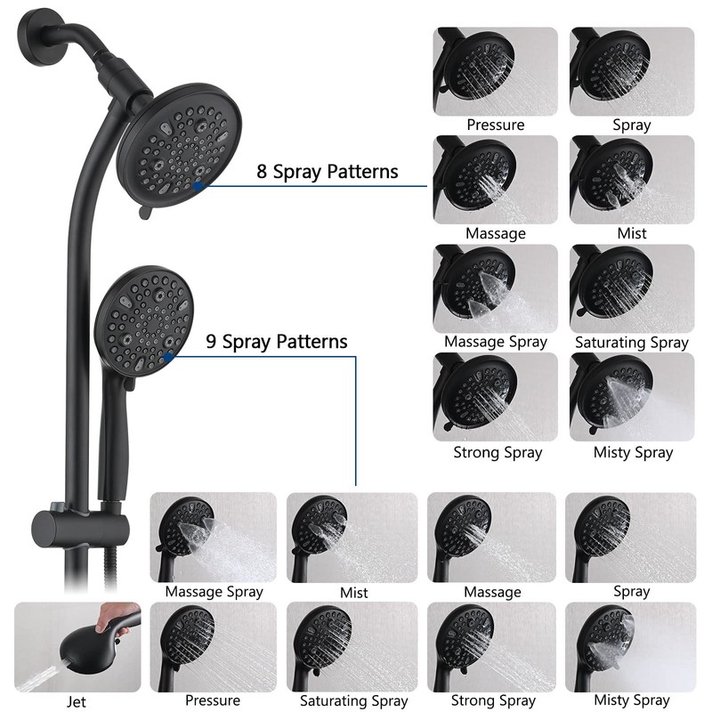 UCLIMAA Modern Rainfall Shower Head with Handheld Shower Spray, 26-Inch