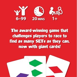 Set Giant Card Games for Kids - Jumbo Playing Cards, Matching Game, Learning Games, Fun Family Games, Game Night, Travel Games, Multi-Player Card Game