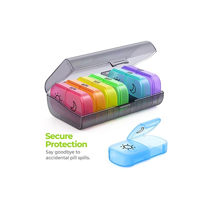 AUVON AUVON Pill Box Organiser, XL Weekly Pill Box 7