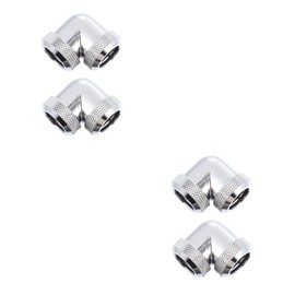 NUOLUX 4pcs Hard Pipe Quick Twist Elbow Water Cooling Kit Computer Accessories Computer Water Cooling Fitting Metal Peg Hard Tube 90 Elbow Rigid Tube Fitting 9