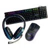 Multilaser Teclado Mouse Y Audífonos Gamer Ergonomico Con Luces Led