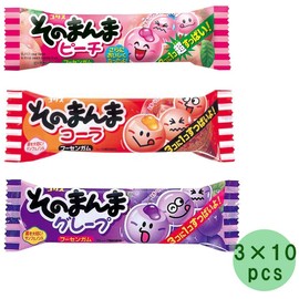 Sonomanma Gum Set 30pcs Assortmen 3Types Taste Russian Roulette Bubble Gum Japanese Dagashi Coris Ninjapo