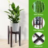 2 Packs Adjustable Plant Stand with Tray,Indoor Wood Plant Stand