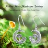 Mushroom Earrings 925 Sterling Silver Celtic Knot Crescent Moon Dangle