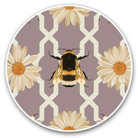Vinyl-Aufkleber, 2 Stück, 7,5 cm, Art-Deco, Hummel, Blume #2139
