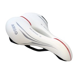 Selle Montegrappa Bicycle Saddle, City Saddle, MTB Saddle, Leather, Women, Men, XC 1370 Argo in White, for Bicycles, City Bikes, Mountain Bikes, Trekking Bikes, Made in Italy