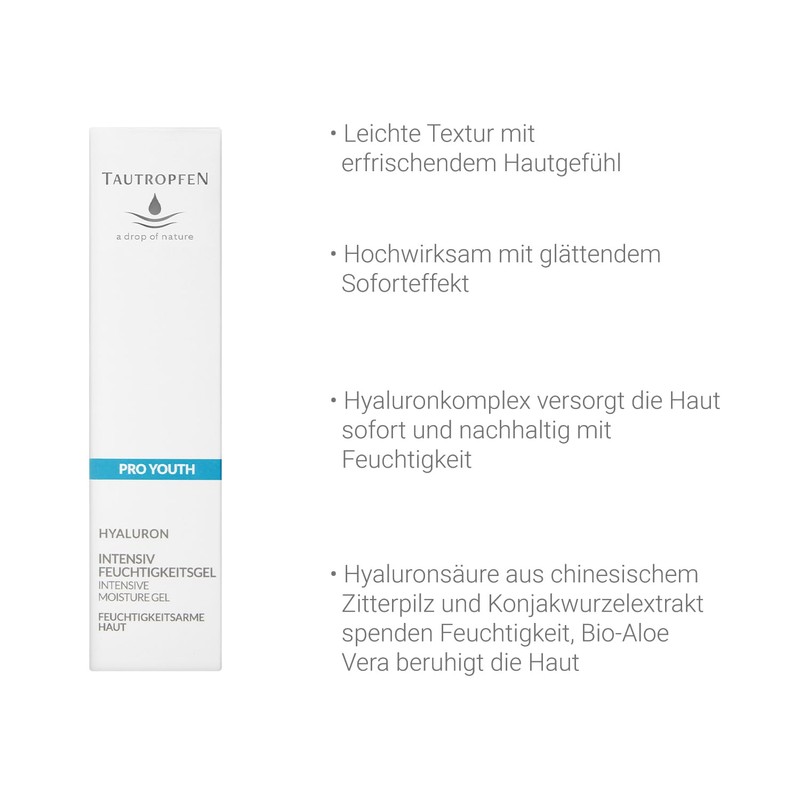 Tautropfen Organic Hyaluron, Intensive Moisturising Gel for Demanding Skin (1