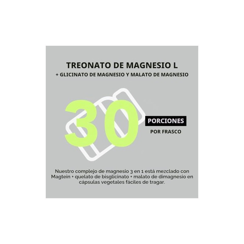 Amandean Magnesium L-Threonate Complex. Threonate, Glycinate, Malate Supplement. 90 Veggie