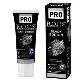 R.O.C.S. Black Edition Skin Whitening Toothpaste with Enzymes, 3.2 oz (94 g)