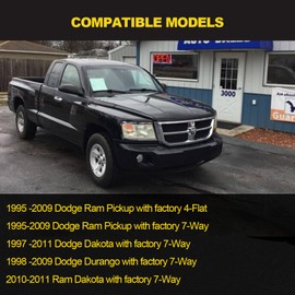 WALSIO 3020-P Brake Control Wiring Harness Adapter for 1995-2009 Dodge Ram Dakota Durango Chrysler, 4 Pin Plug-in Trailer Brake Controller Adapter