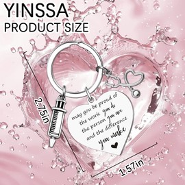 YINSSA Nurse Gifts For Nurses Keychain Nursing Gifts For Nurses Medical Assistant Accessories Inspirational Adult Nurses Week Gifts Keychain Nurse Student Gift Keychain