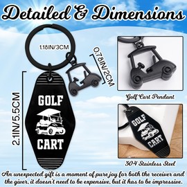 Golf Cart Keychain for Women Men - Black Keys To The Golf Cart Keychains Charm for Golf Players Lovers, Retro Metal Golf Cart Accessories Key Chain for Husband Birthday Gifts