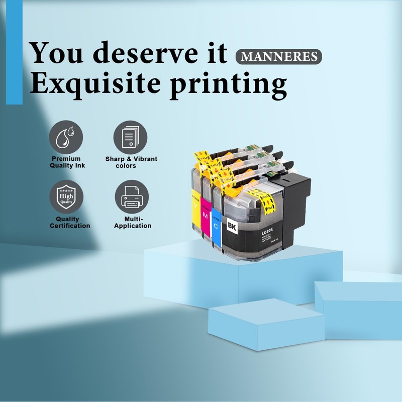 LC20E Super High Yield Ink Cartridges(5-Pack, 2BK/1C/1M/1Y)-Lvan Compatible LC20E Ink