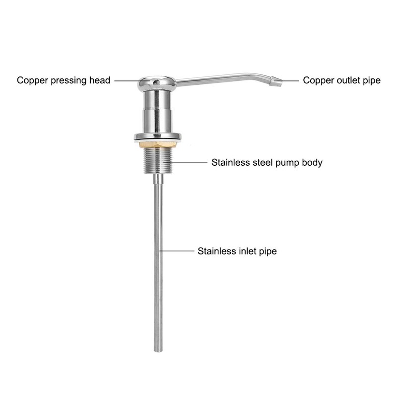 300ml Stainless Steel Soap Dispenser Liquid Detergent Hand Pump for
